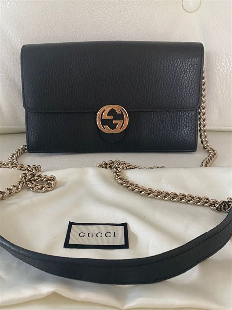 gucci interlocking wallet on chain size|Gucci chain wallet women.